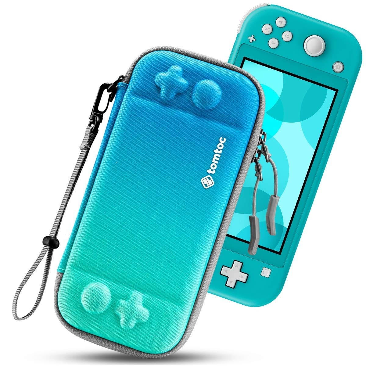 tomtoc Slim Carry Case for Nintendo Switch Lite, Protective Portable Carrying Cases with [Original Patent], Travel Storage Hard Shell with 8 Game Cartridges and Military Level Protection