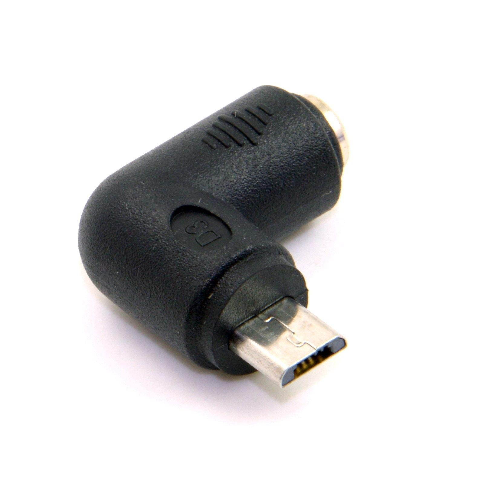 Angled 90 Degree DC 5.5*2.1mm Female to Micro USB Male AC DC Power Plug Connector Converter Charge Adapter