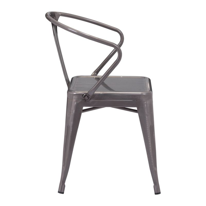 Set of 2 Hays Dining Chairs Gunmetal - ZM Home