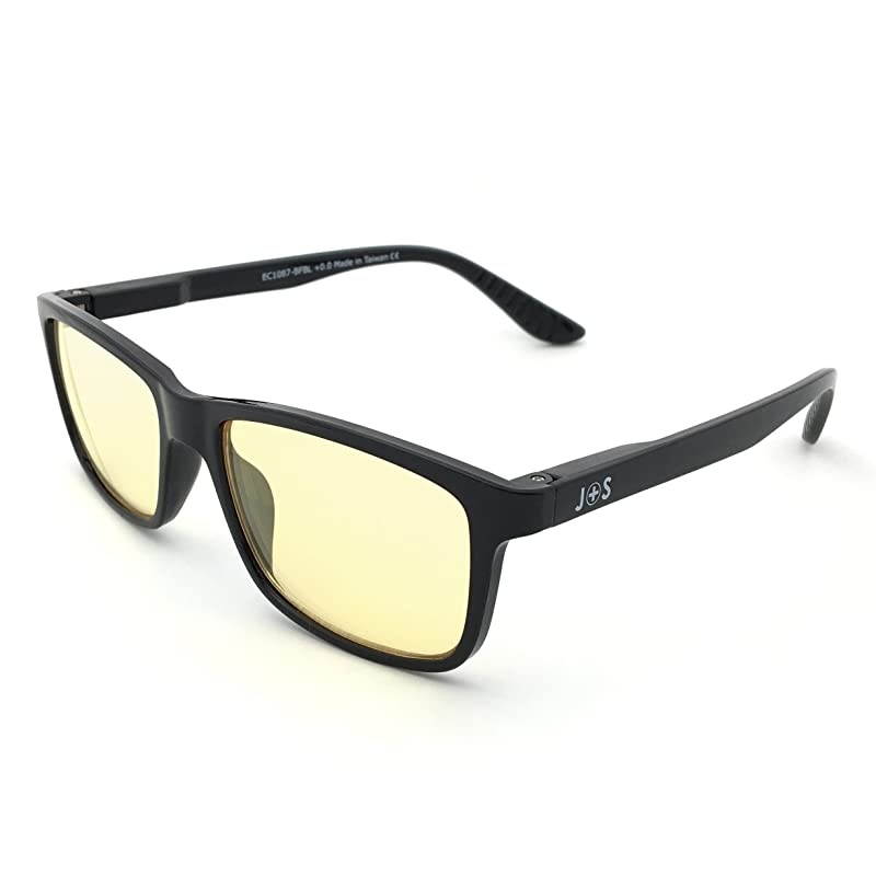 Vision Blue Light Shield Computer ReadingGaming Glasses 00 Magnification Anti Blue Light 100 UV Protection High Definition Lens Classic Rectangle Glossy Black Frame