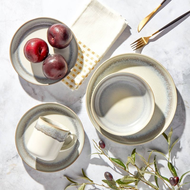 16pc Stoneware Embossed Hudson Dinnerware Set - Tabletops Gallery