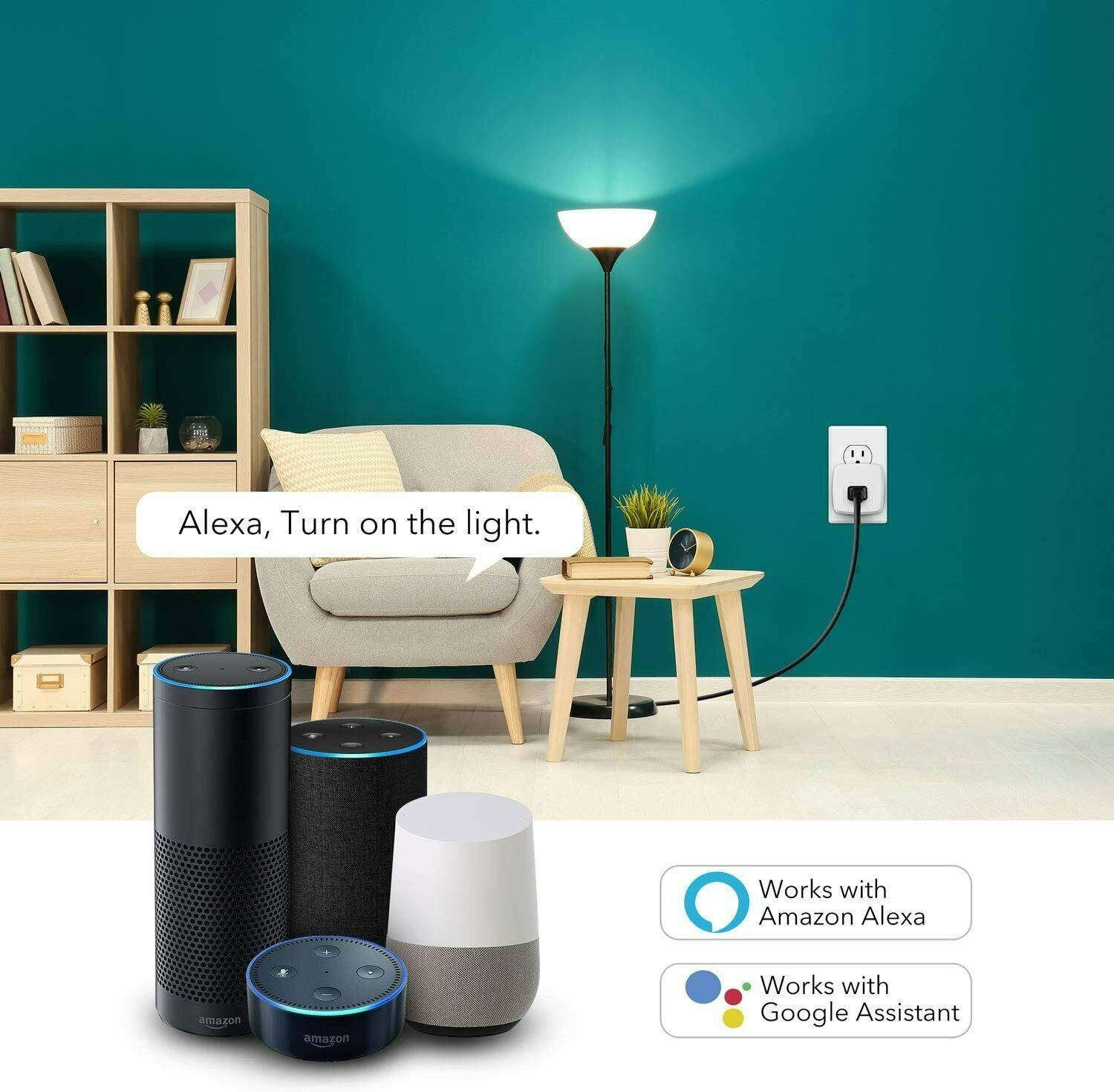 Mini Smart WiFi Plug Compble with Alexa/Google Home ETL Listed 1 Pack