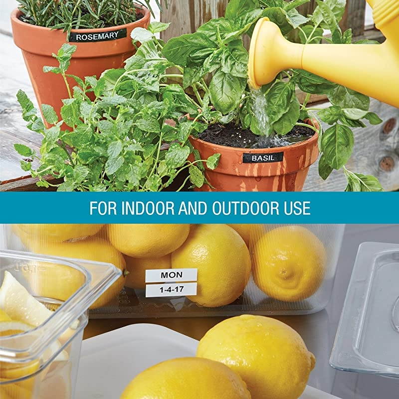 D1 Durable Labeling Tape for LabelManager Label Makers White Print on Black Tape 12 W x 10 L 1 Cartridge 1978365