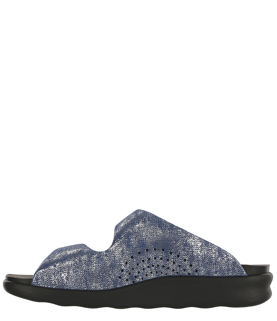 SAS Cozy Metallic Leather Wedge Slide Sandals