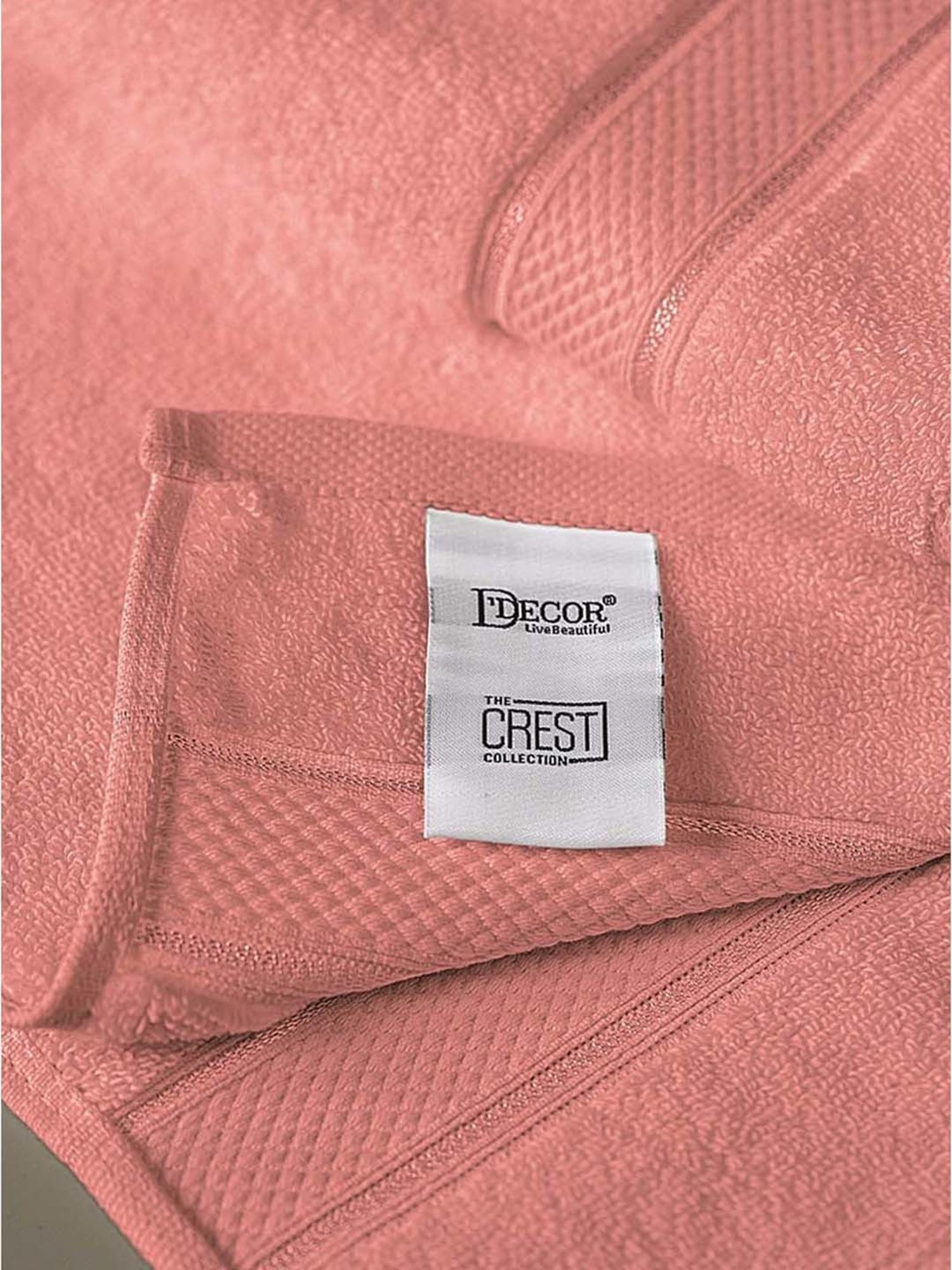 DDECOR Live beautiful Pink Cotton 650 GSM Bath Towel - Set of 1