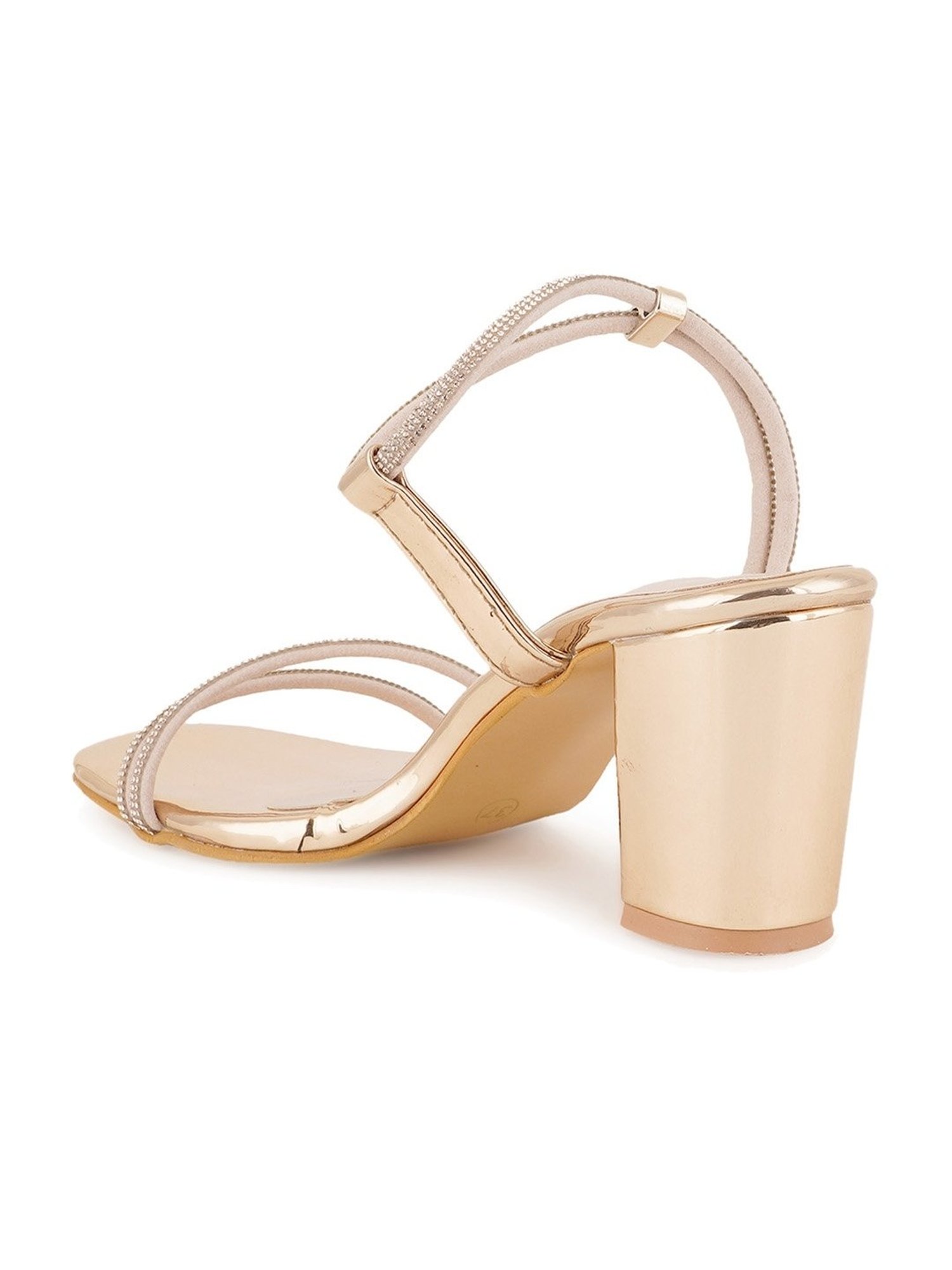 Scentra Women's Golden Ethnic Sandals