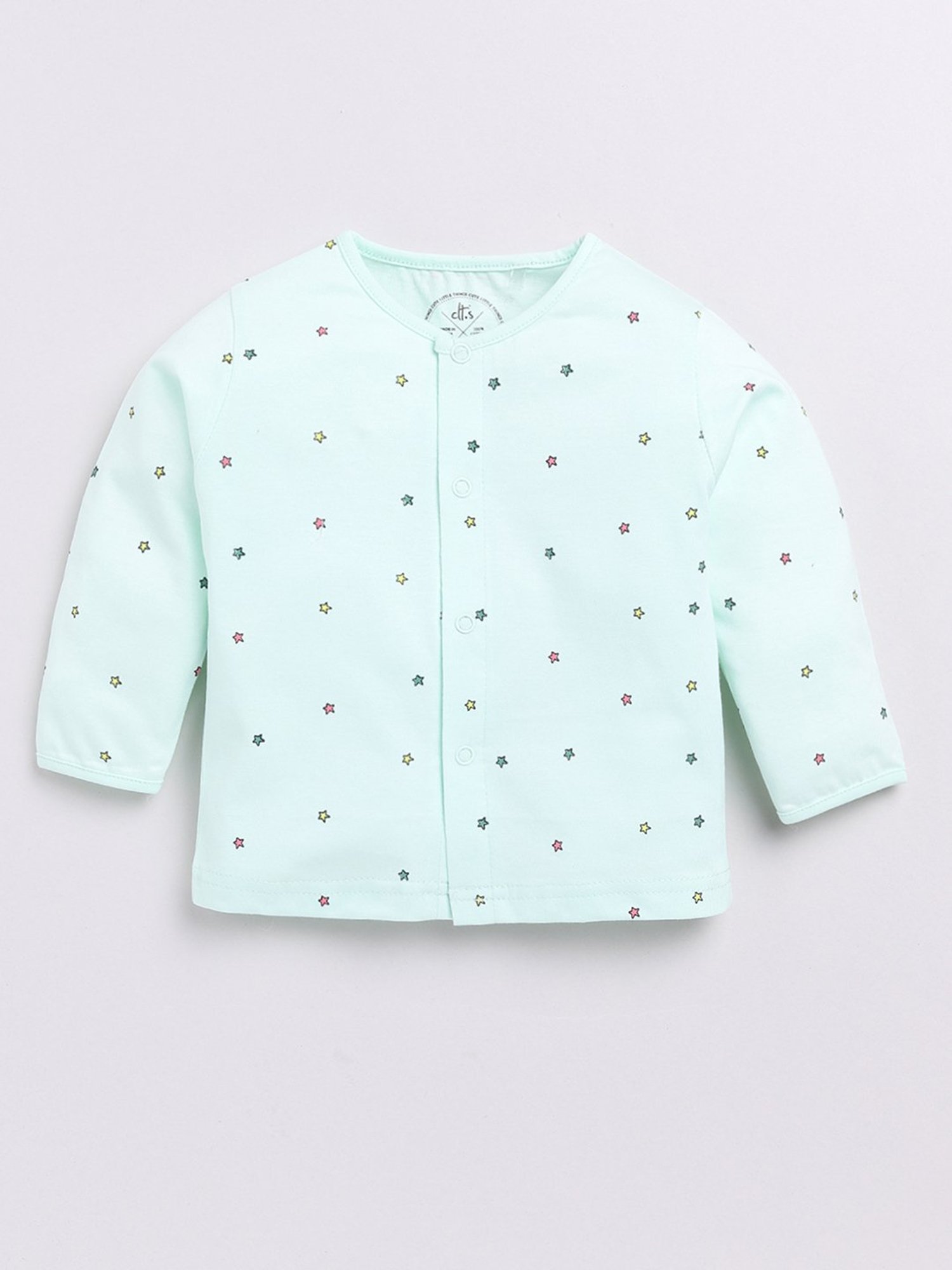 Clt.s Unisex Mint Green Printed Full Sleeves Shirt With Pyjamas