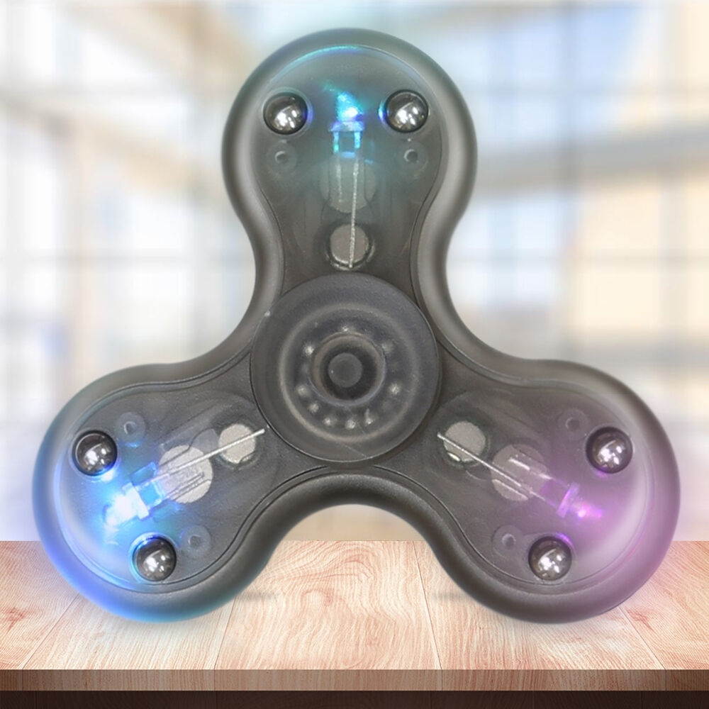 LED Light Flash Tri Fidget Hand Spinner Focus Desk Toy EDC ADHD Autism KID ADULT