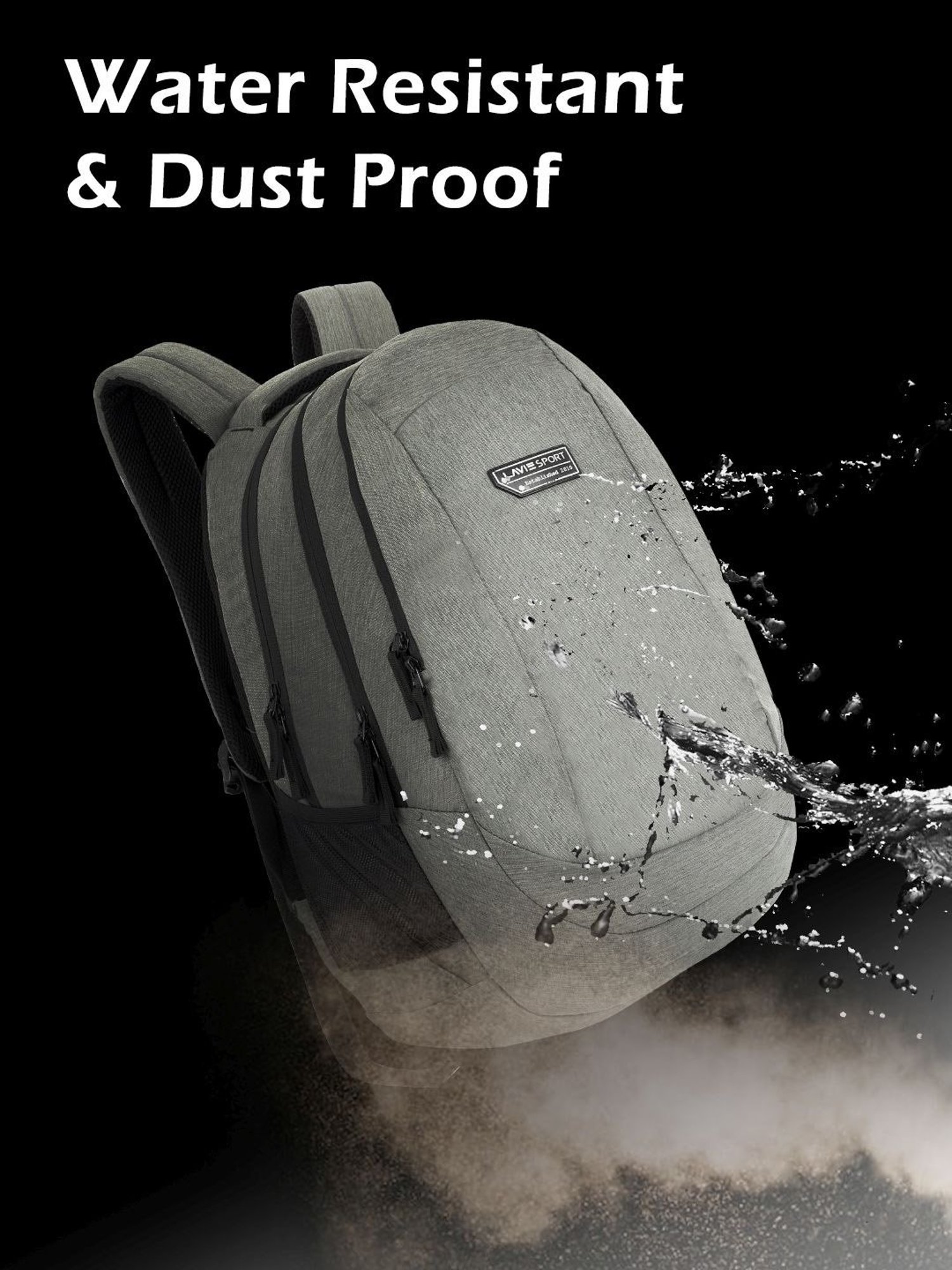 Lavie Sport Peak Grey Polyester Solid Laptop Backpack - 34 Ltrs