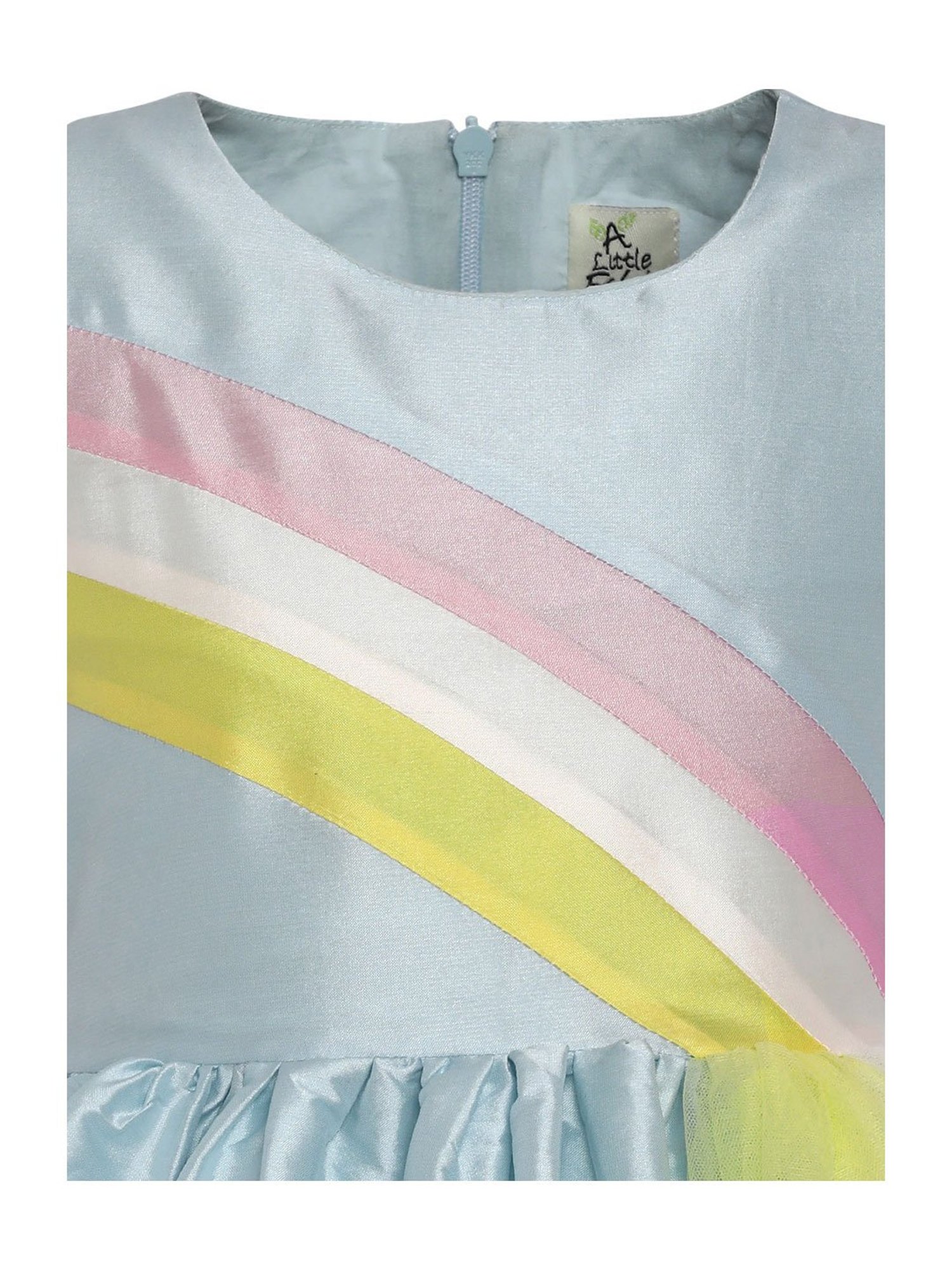 A Little Fable Kids Blue Solid Dress