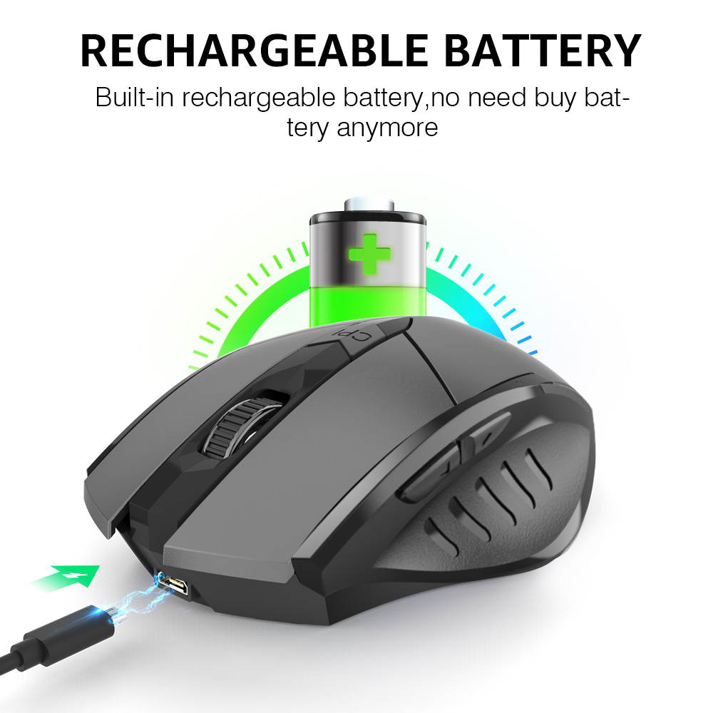 Bluetooth Mouse Wireless 2.4GHz Ergonomic Mice Mouse 4000DPI USB Receiver Optical Computer Gaming Mouse for Laptop PC