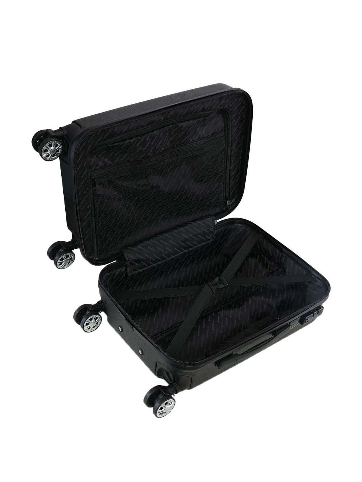 Swiss Brand Sion 2.0 Black Striped Hard Cabin Trolley Bag - 34 cm