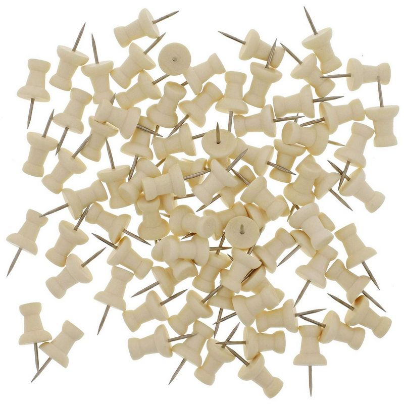 Bright Creations Wood Travel Map for Wall Decor with 100 Push Pins, 16.5 x 11.5 in