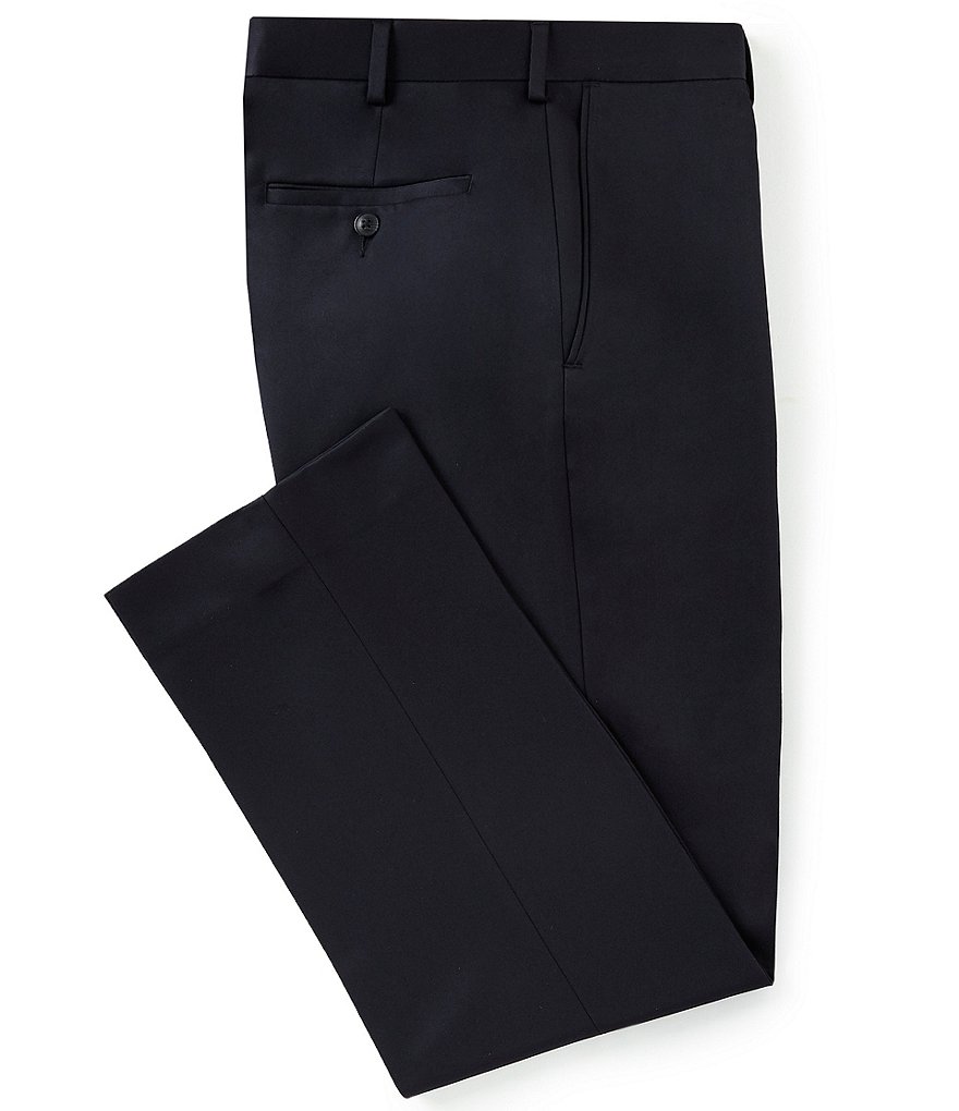 Hart Schaffner Marx Plaid Flat-Front Trouser Pants