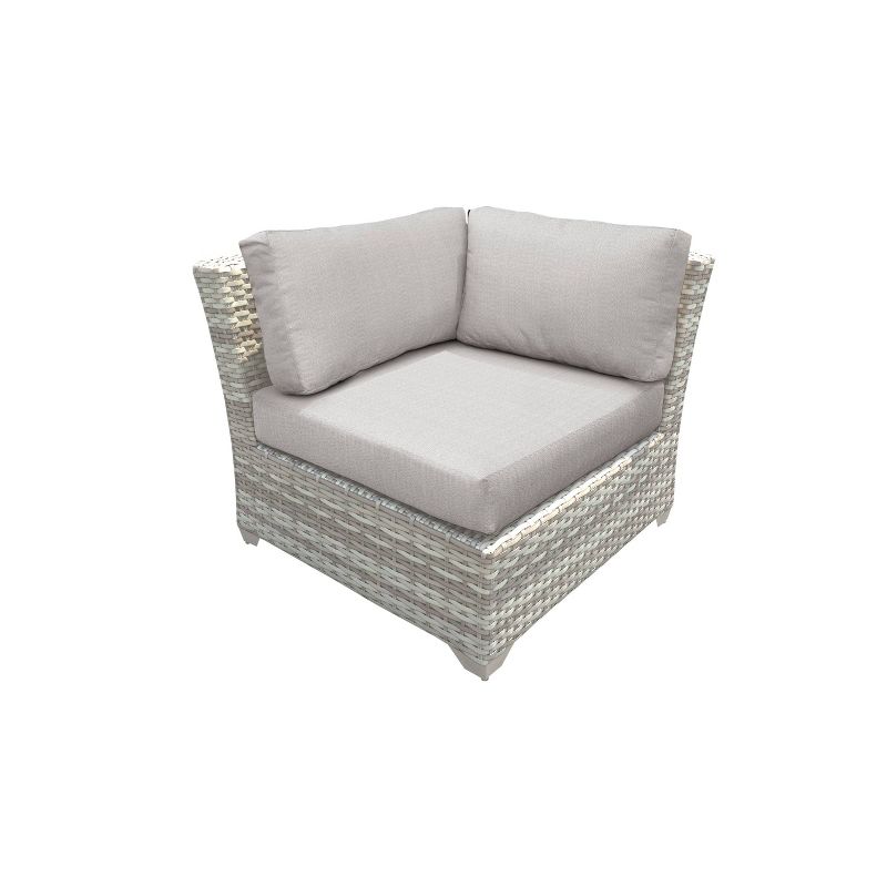 Nolin 7pc Sectional Weathered Brown Frame Sunbrella Spectrum Denim Fabric - La-Z-Boy