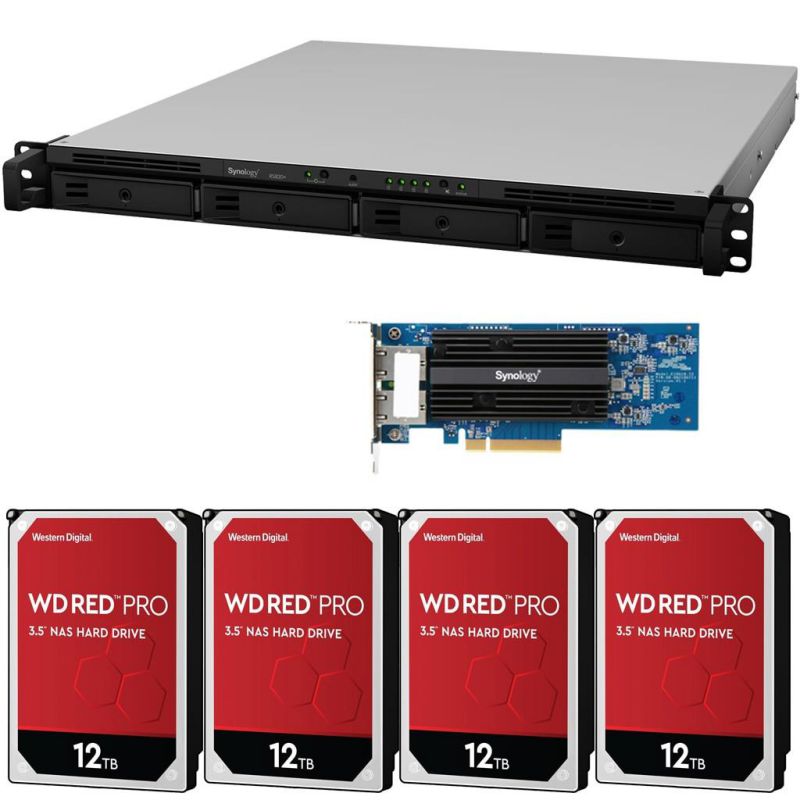 Synology RS820+ 4-Bay RackStation NAS with Synology 10Gb Adapter 18GB RAM 16TB (4x4TB) of Western Digital RED PRO NAS Drives Fully Assembled Tested By CustomTechSales