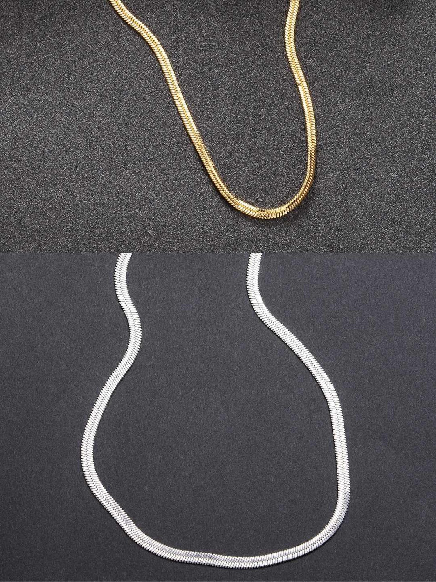 NVR Women's Silver & Gold Rhodium-Plated Minimal Chain - Set of 2