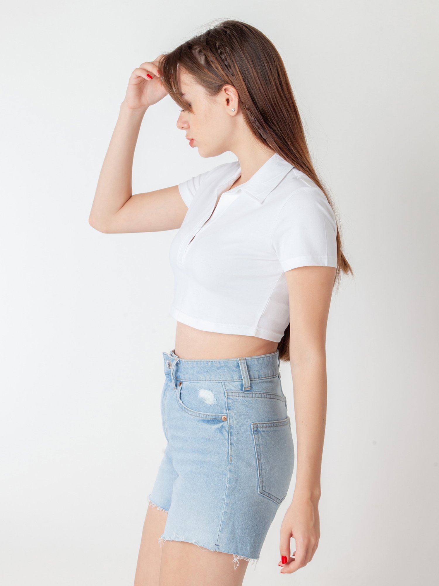 Zink London White Cotton Crop Top