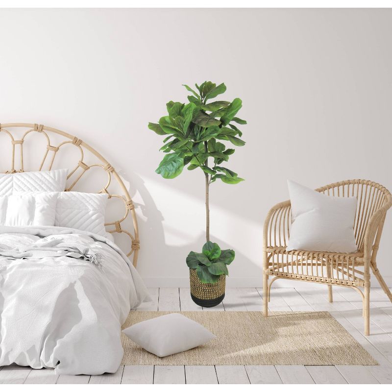 60" Artificial Fig Tree in Natural Basket - LCG Florals