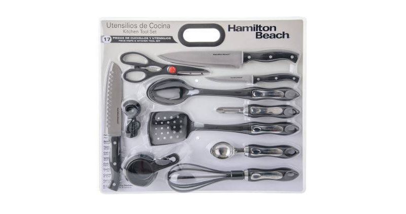 Hamilton Beach 17pc Kitchen Tool Set - Black/Silver
