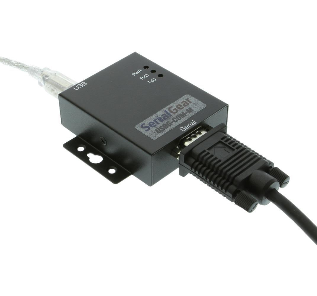 Coolgear USB 2.0 to Serial High-Speed RS-232 Industrial Adapter Metal case with DIN-Rail Bracket