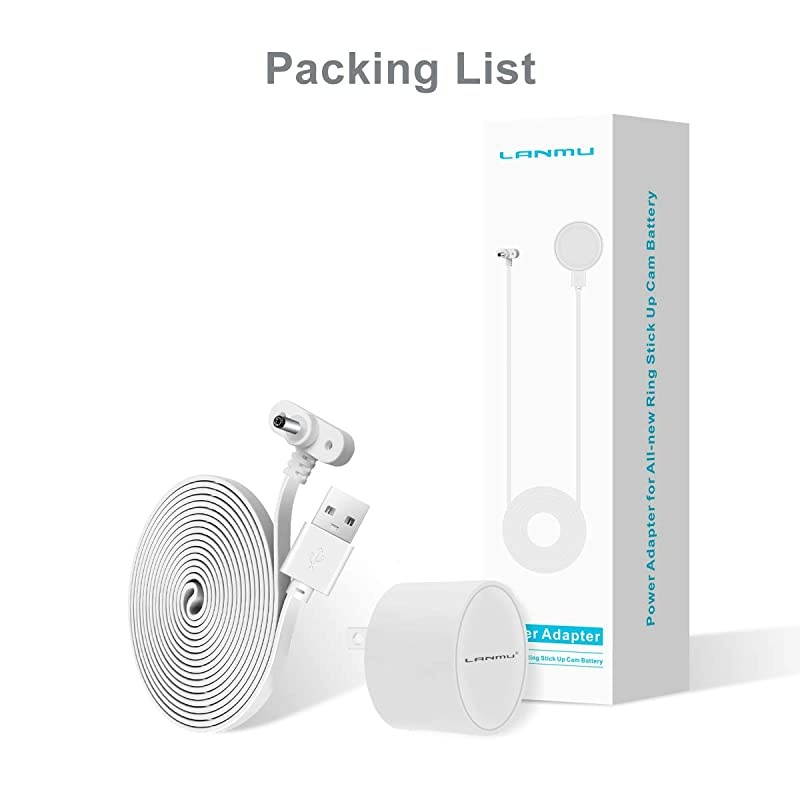 Power Adapter for Ring Stick Up Cam BatteryWeatherproof Outdoor Power Cable and Charger Compatible with Ring Stick Up Cam Battery HD Security Camera 20ft6m