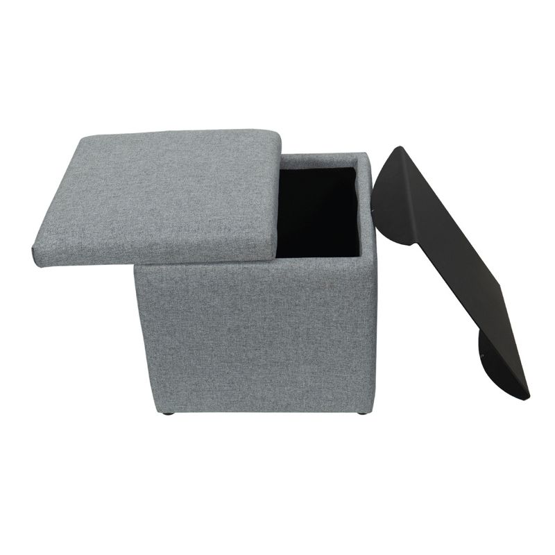 eLuxury Square Storage Ottoman with Removable Tray Top