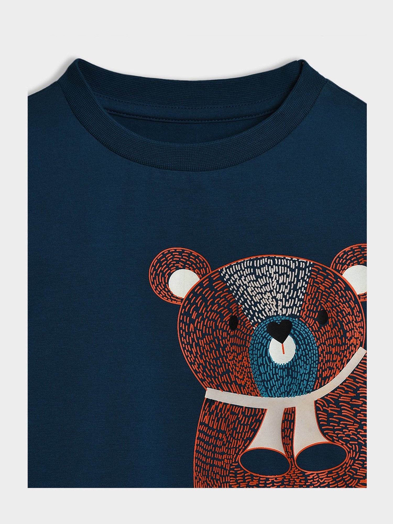 MiArcus Boys Navy Printed Full Sleeves T-Shirt