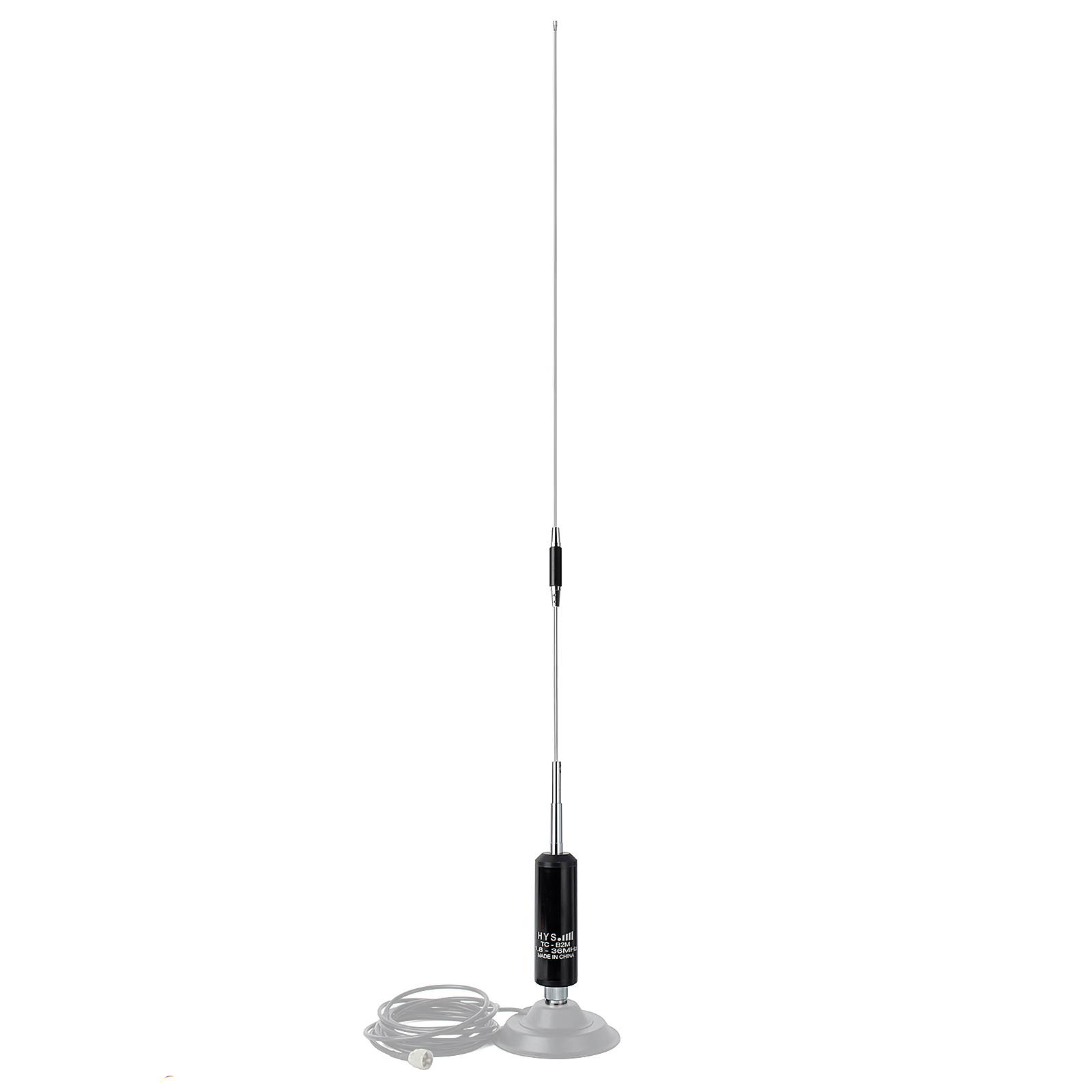 HYS 1.8-36Mhz (160meter to 8meter) 50.7inch 120W Stainless Steel CB Mobile Base Antenna with PL259(UHF-Male) Connector for Yaesu Motorola Midland Icom Ham Mobile Radio Transceiver