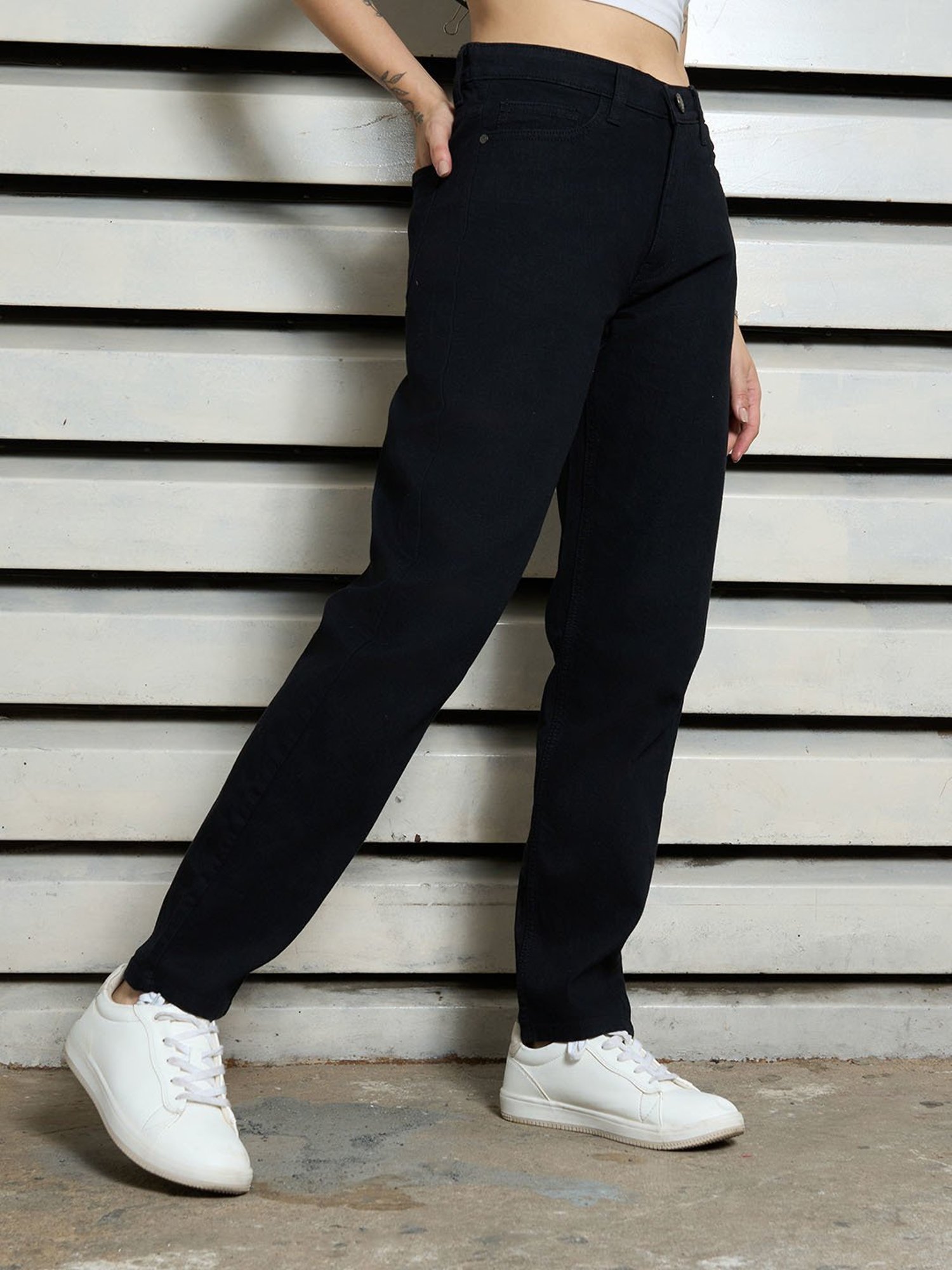 High Star Black Relaxed Fit High Rise Jeans
