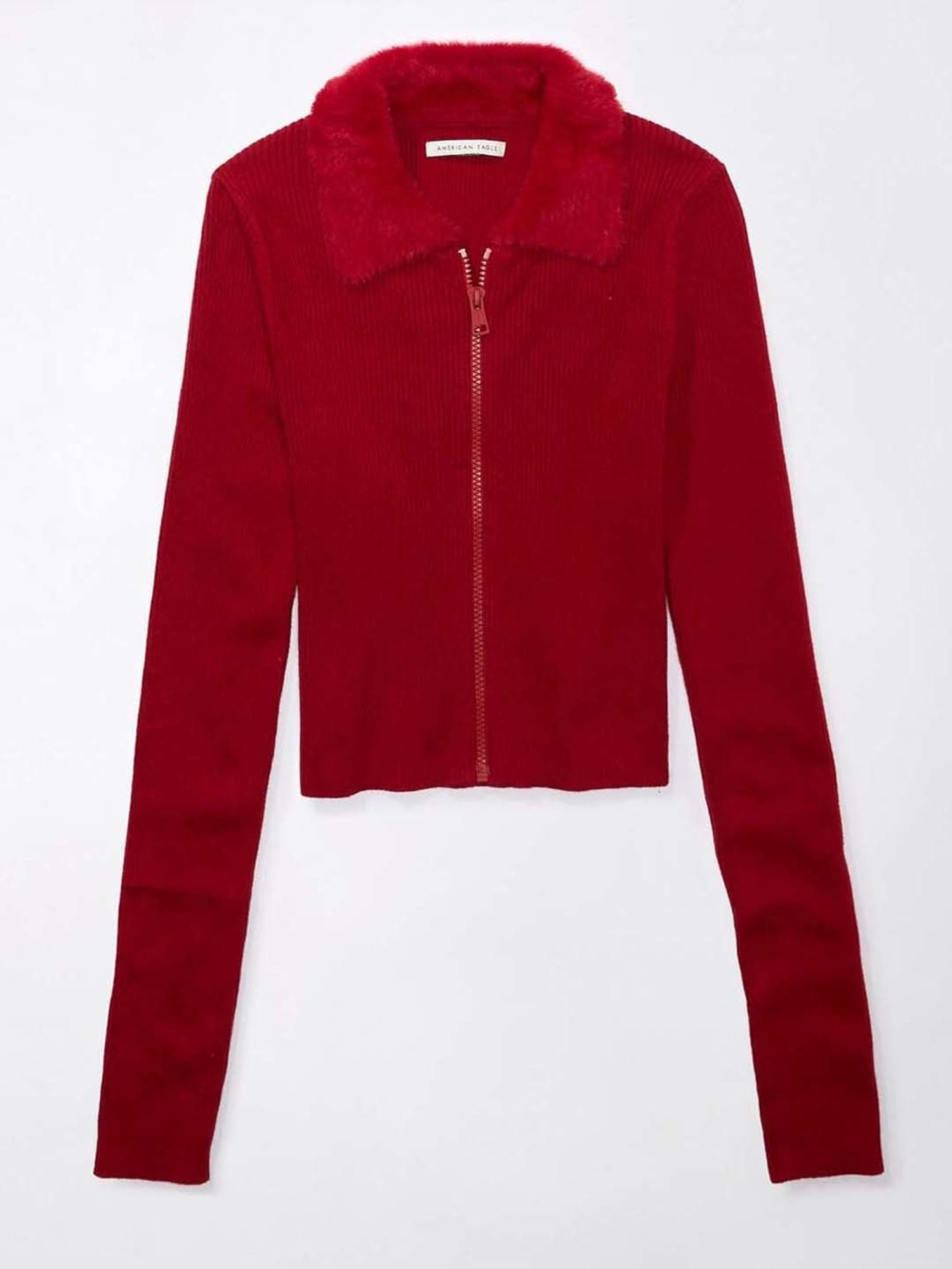 American Eagle Outfitters Red Striped Crop Sweater