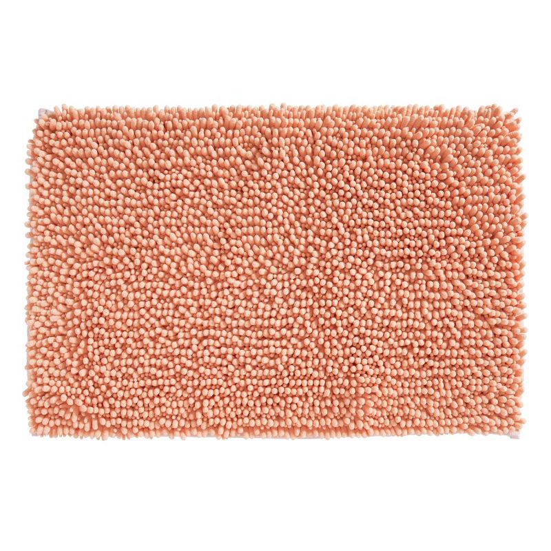 mDesign Soft Polyester Non-Slip Rectangular, Water Absorbent Accent Rug - Coral