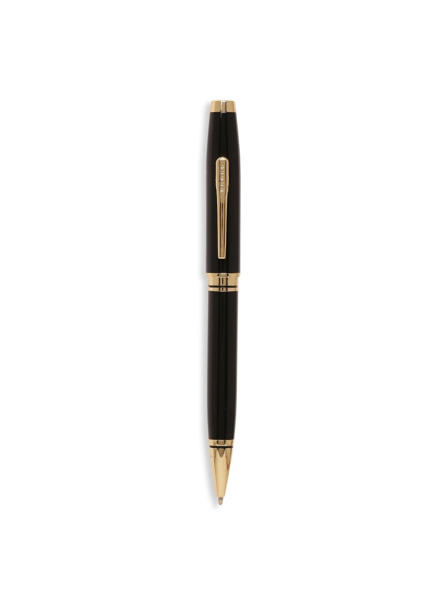 Cross Black Lacquer Gold Ballpoint Pen with Executive Tan Notebook
