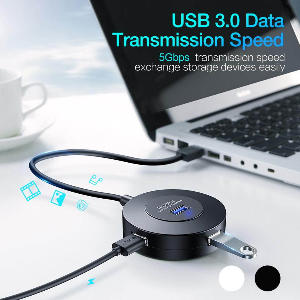 USB3.0 HUB Adapter Computer USB3.0 Super Speed 4-Port 5Gbps Hub With ON/OFF Switch Hard Drive Accessory Slim Size Design