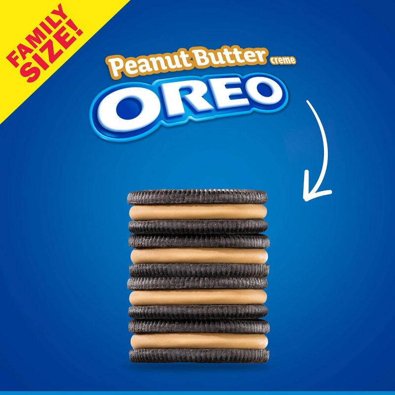 Oreo Peanut Butter Flavor Creme Chocolate Sandwich Cookies Family Size - 17oz