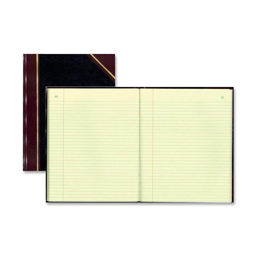 Texthide Record Book, Black/burgundy, 300 Green Pages, 10 3/8 X 8 3/8