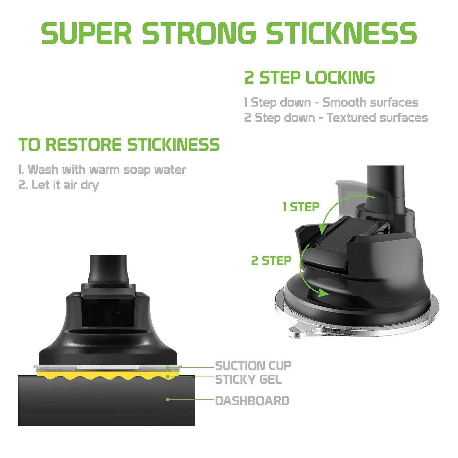 Cellet Goose-Neck Dashboard & Windshield Mount Car Cradle Smartphone Holder Compatible for LG V40 ThinQ,G7 ThinQ,Exalt LTE,V30,V30+,Stylo 4/3/2/1,K30,Q7+,Stylo 4 Plus,G6,X Charge,X Power,X Venture