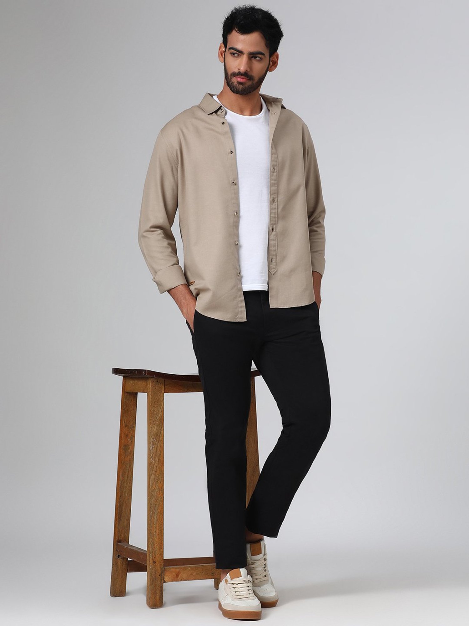 SUBTRACT Black Slim Fit Chinos