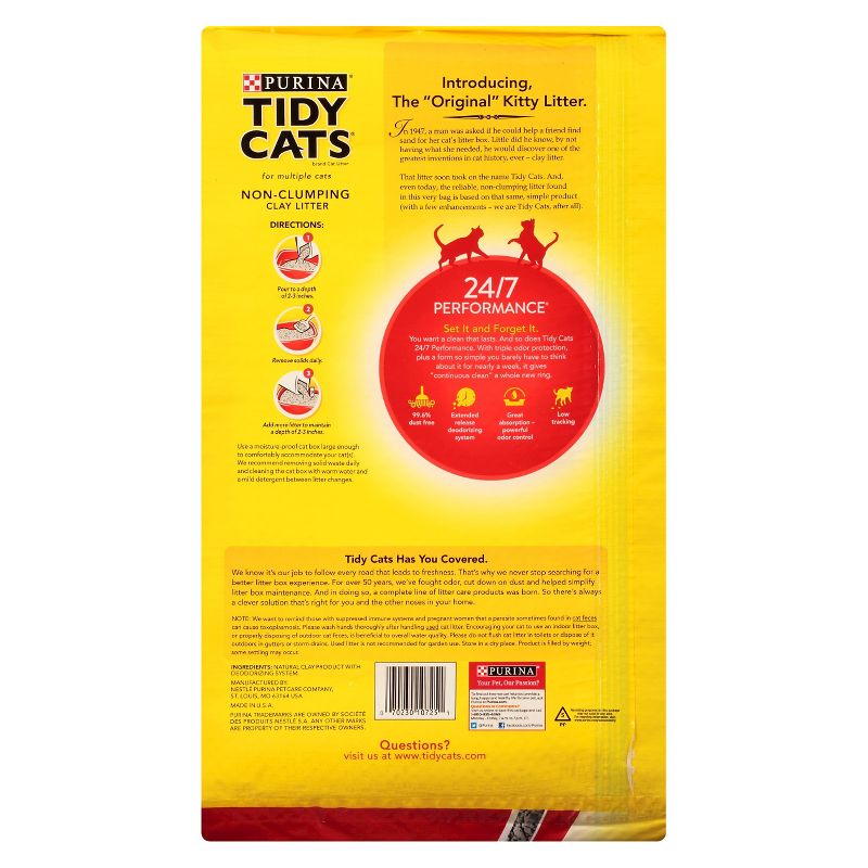 Purina Tidy Cats Non-Clumping 24/7 Performance Multiple Cats Litter - 25lbs
