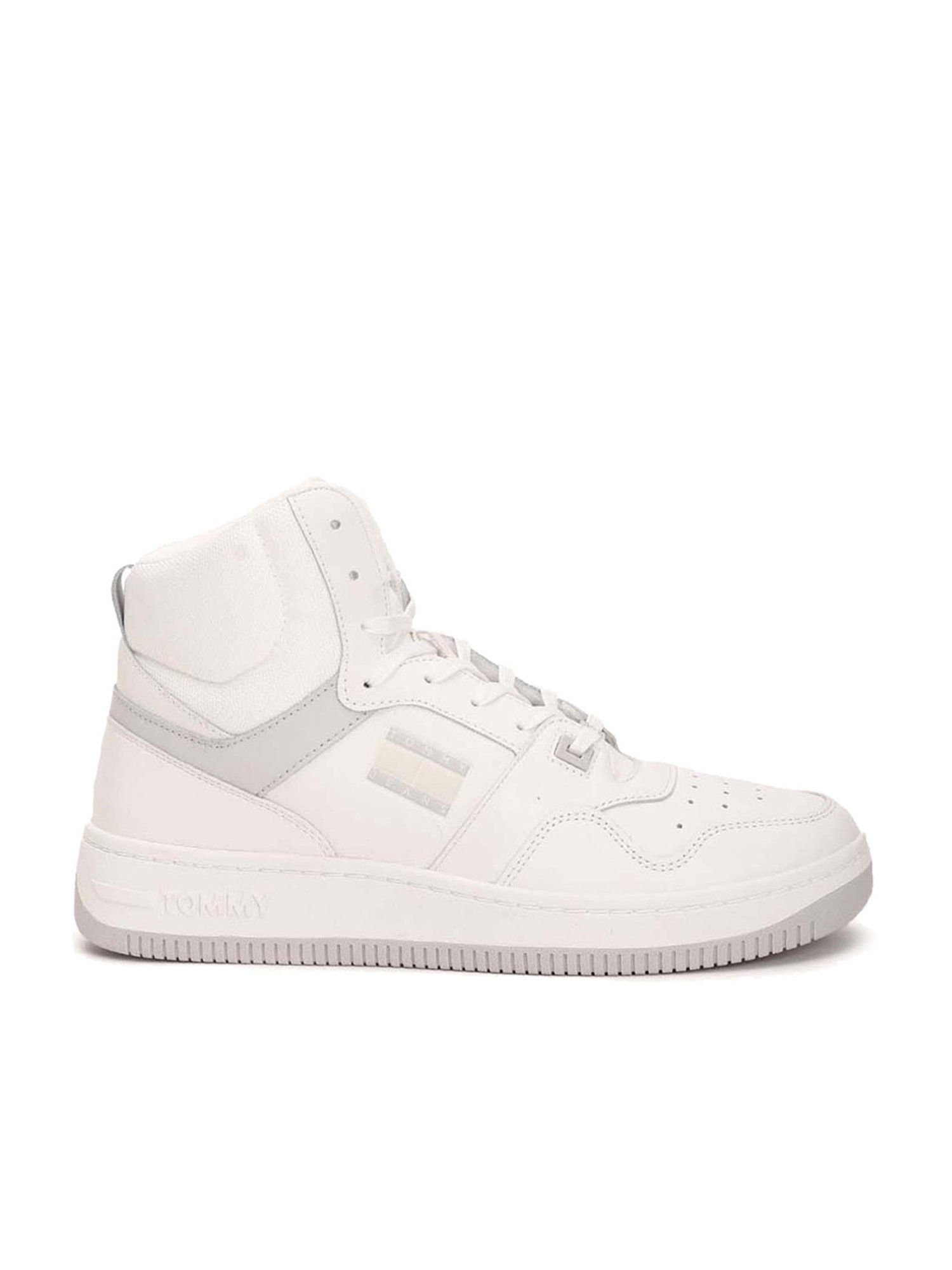 Tommy Hilfiger Men's Off White Ankle High Sneakers