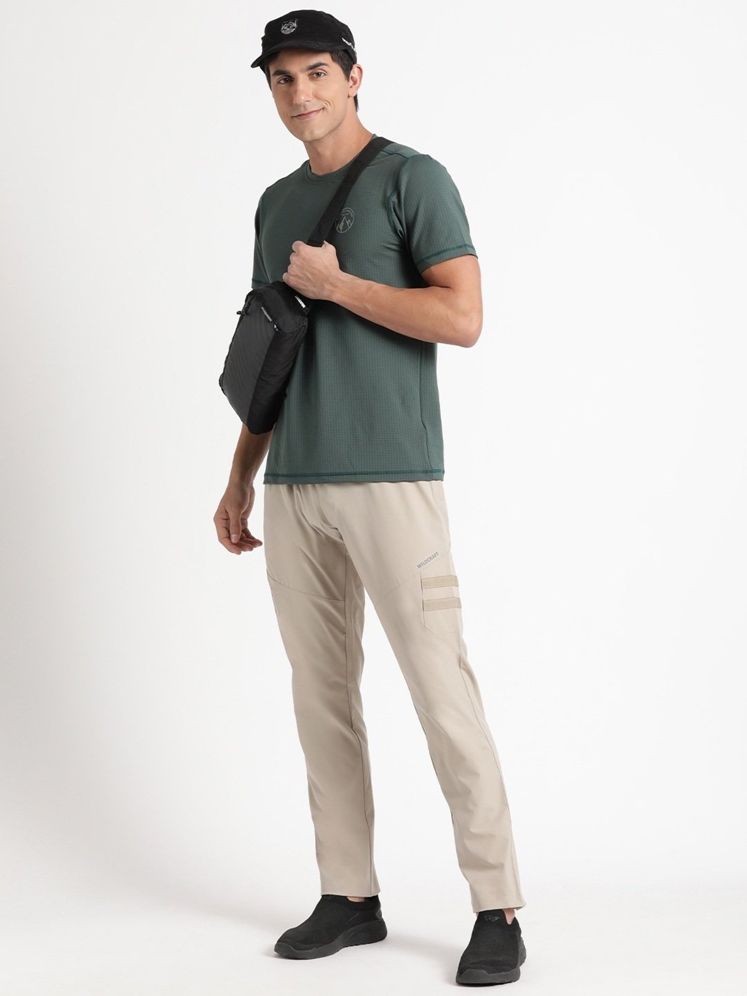 Wildcraft Khaki Regular Fit Printed Trackpants