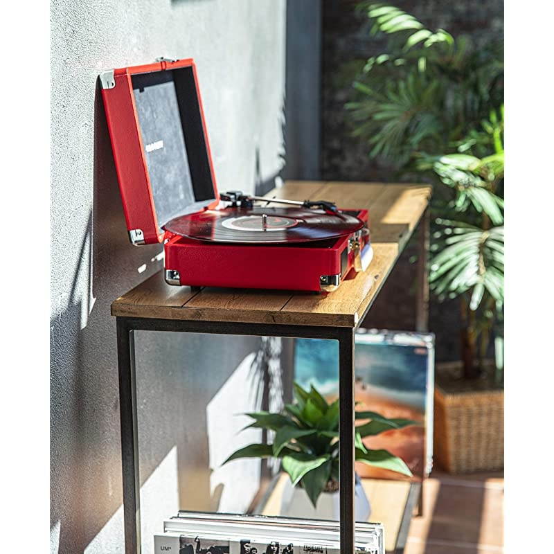 Cruiser Deluxe Vintage 3Speed Bluetooth Suitcase Turntable Red