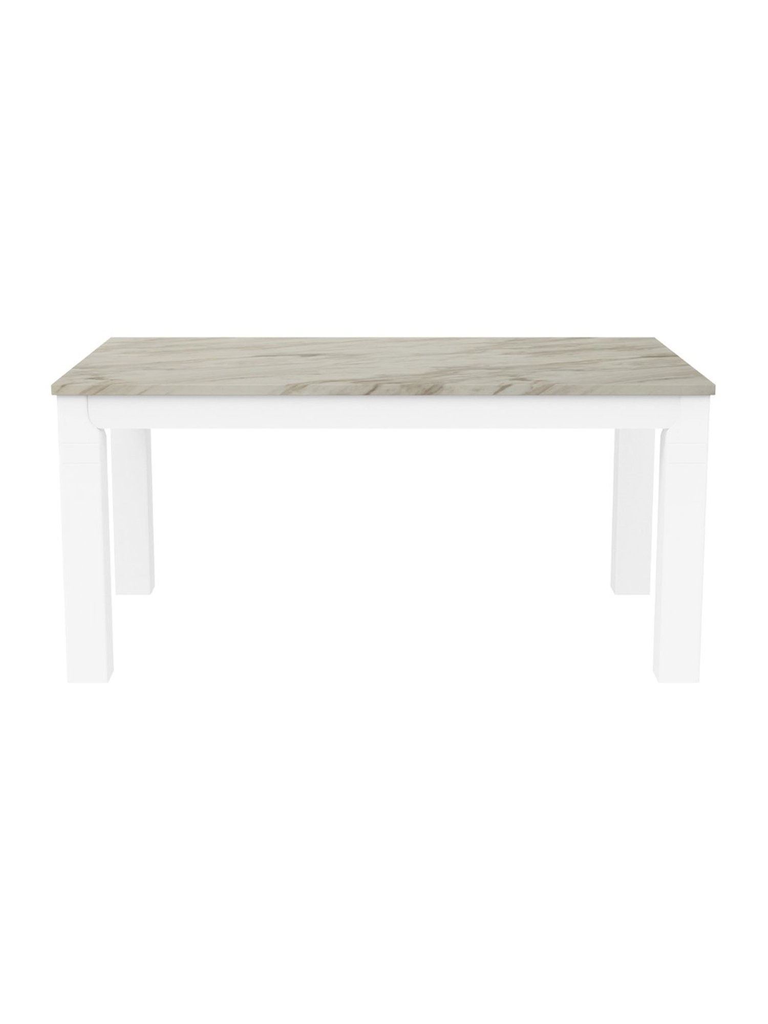 Godrej Interio Ivana White Rubber Wood 6 Seater Rectangular Dining Table