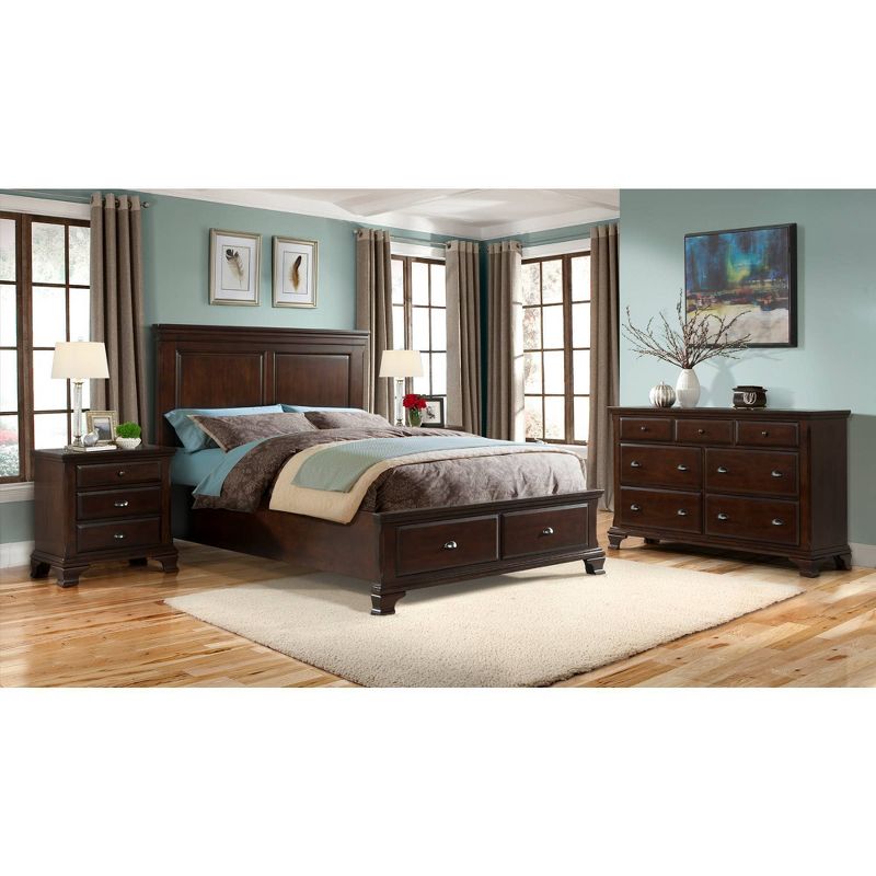 4pc Queen Brinley Storage Bedroom Set Cherry Red - Picket House Furnishings