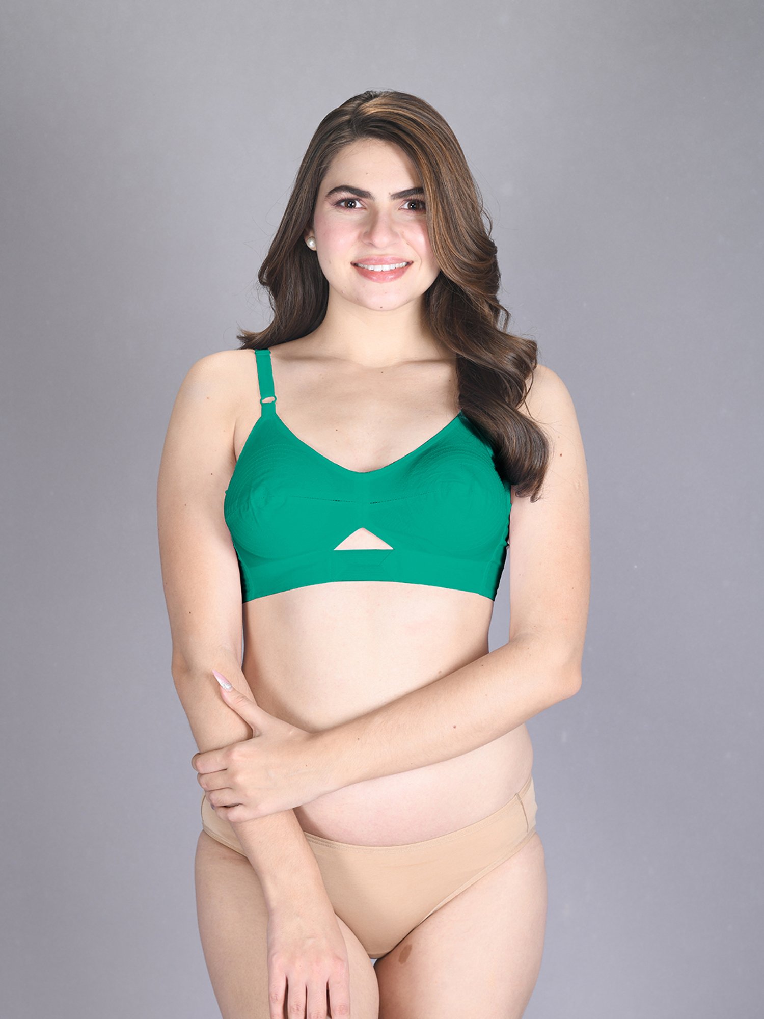 Lux Venus Pink & Teal Full Coverage Non-Wired Everyday Bra With Adjustable Strap - Pack of 2