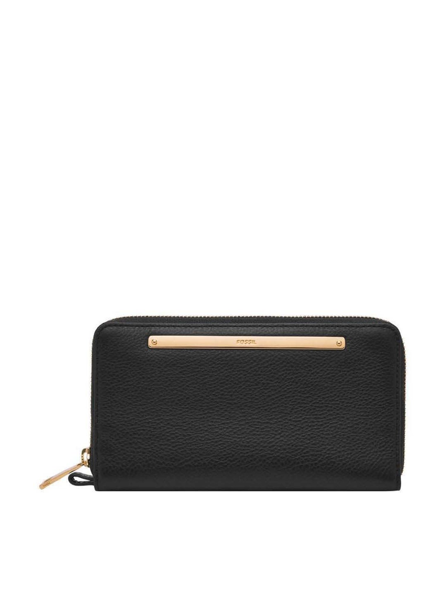 Fossil Liza Black Solid Zip Around Wallet for Women