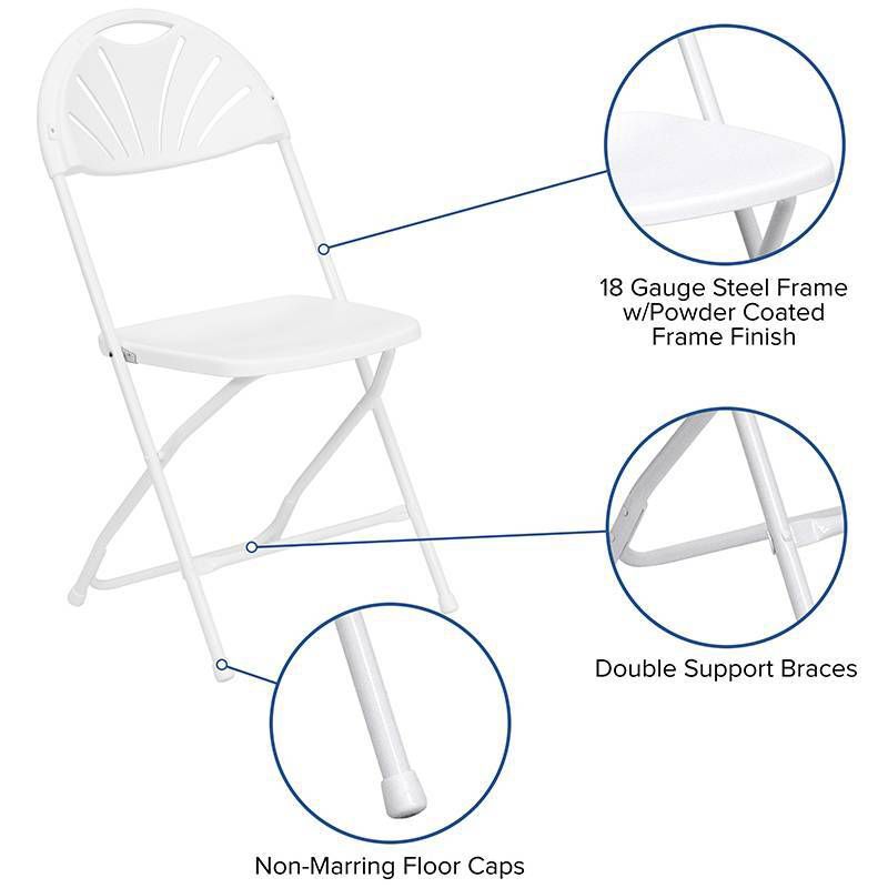 Plastic Folding Chair White - Riverstone Furniture Collection