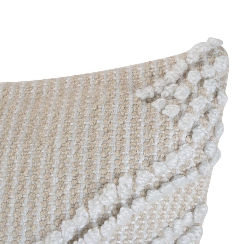 Diamond Pattern Hand Woven 14x22" Outdoor Decorative Throw Pillow with Pulled Yarn Accents - Foreside Home & Garden