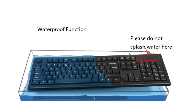 CORN KR-85 Ergonomic Design, Waterproof USB Plug Wired 104 Keys Durable Keyboard  For Office And Game, SupportWinXP/Vista/7/8/10/Mac OS - Classic Black