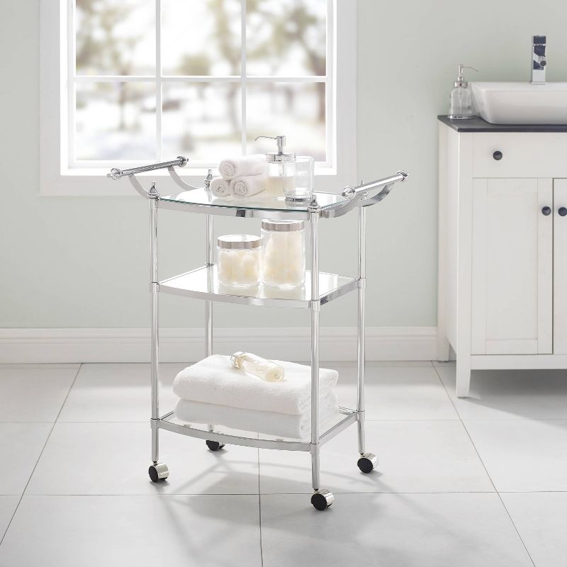 Flash Furniture Castleberry Rustic Wood Grain and Iron Kitchen Serving and Bar Cart